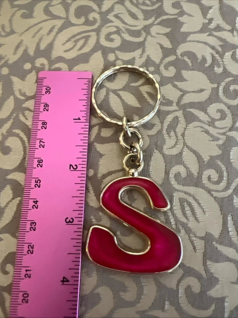 Vintage Keychain Big Metal “S” with crown stamp mark Gift